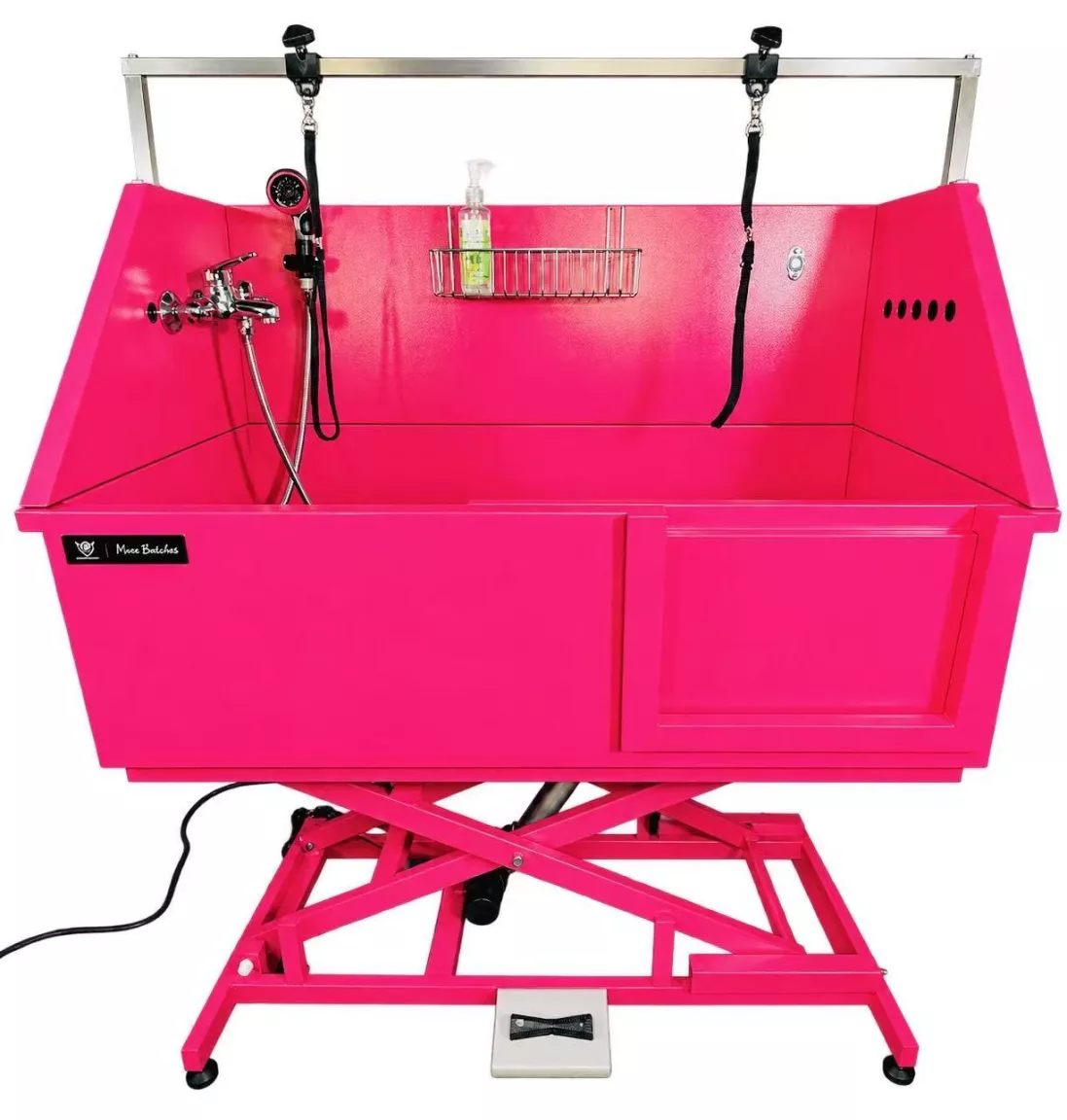 Aeolus BTS-231E-CIRC Pink Electric Lift Dog Grooming Tub with GroomJet Recirculating Pump