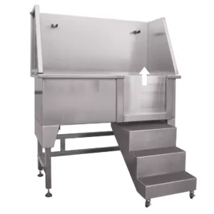 Deluxe Stainless Steel Grooming Bathtub With Stairs